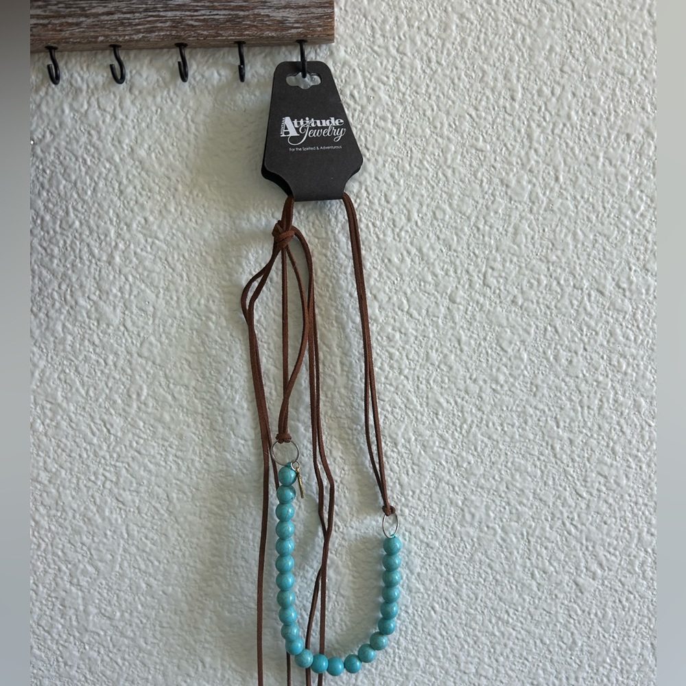 Montana Attitude Jewelry Adjustable Leather Turquoise Necklace